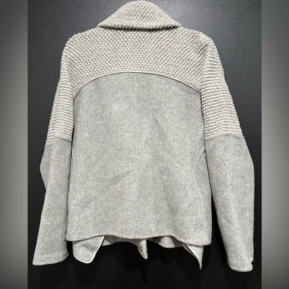 Vince Gray Boucle Blocked Wool Coat Jacket - Picture 3 of 6